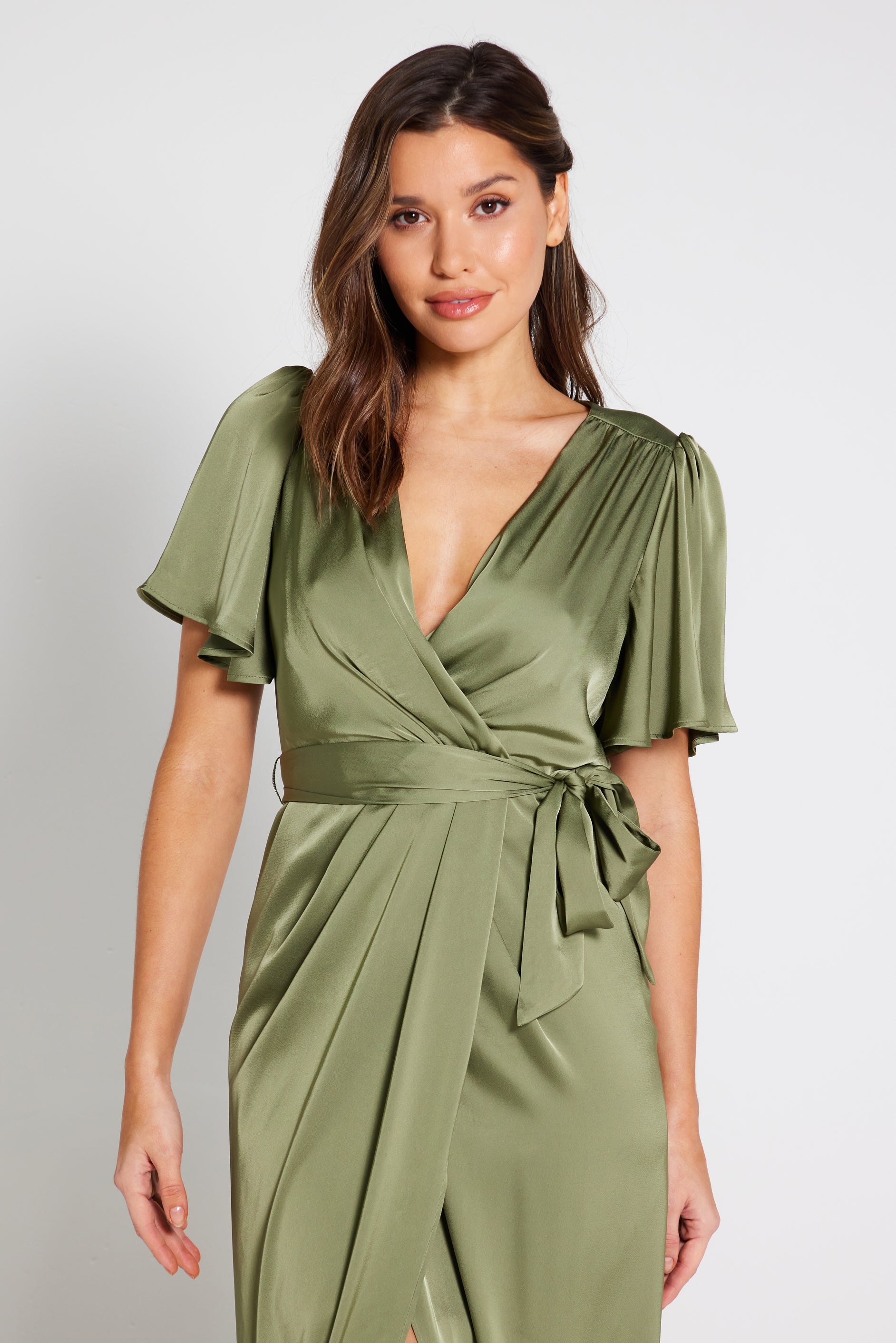 Short sleeve wrap dress on sale