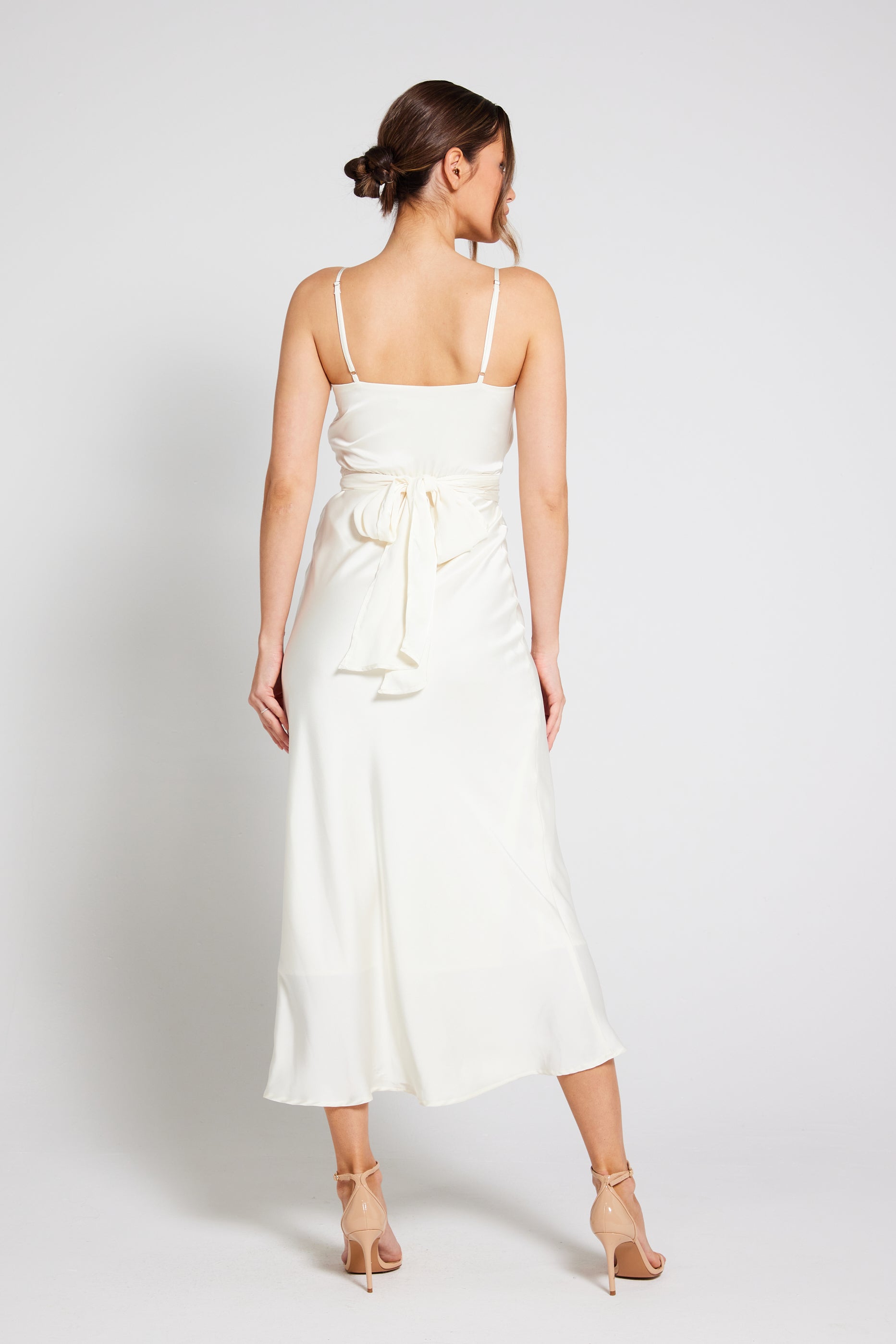 Ivory wrap clearance maxi dress