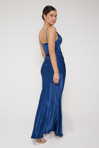 Ada V Neck Slip Maxi Dress - Blue