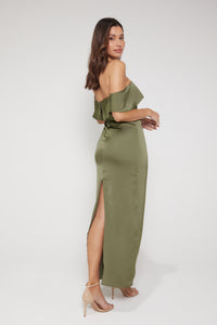 Aimee Bardot Maxi Dress - Olive