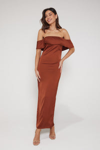 Aimee Bardot Maxi Dress - Rust