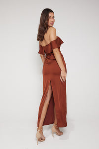 Aimee Bardot Maxi Dress - Rust