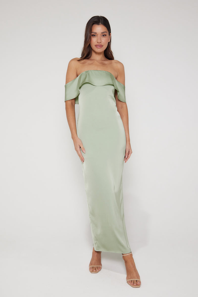 Aimee Bardot Maxi Dress - Sage