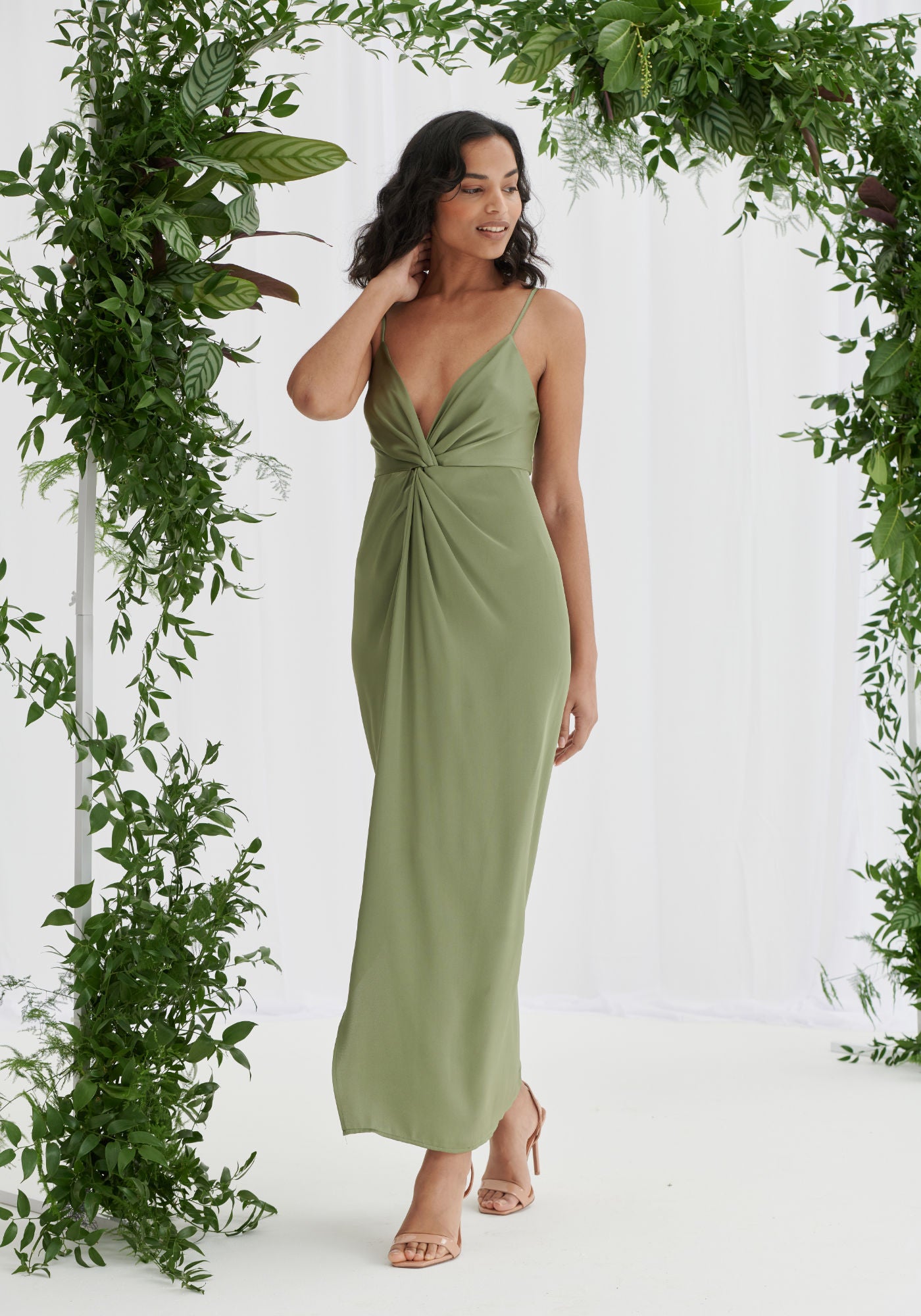 Olive wedding shop guest dress