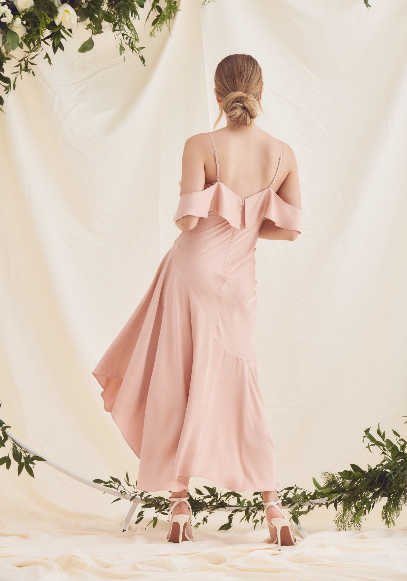 Blush cold best sale shoulder maxi dress