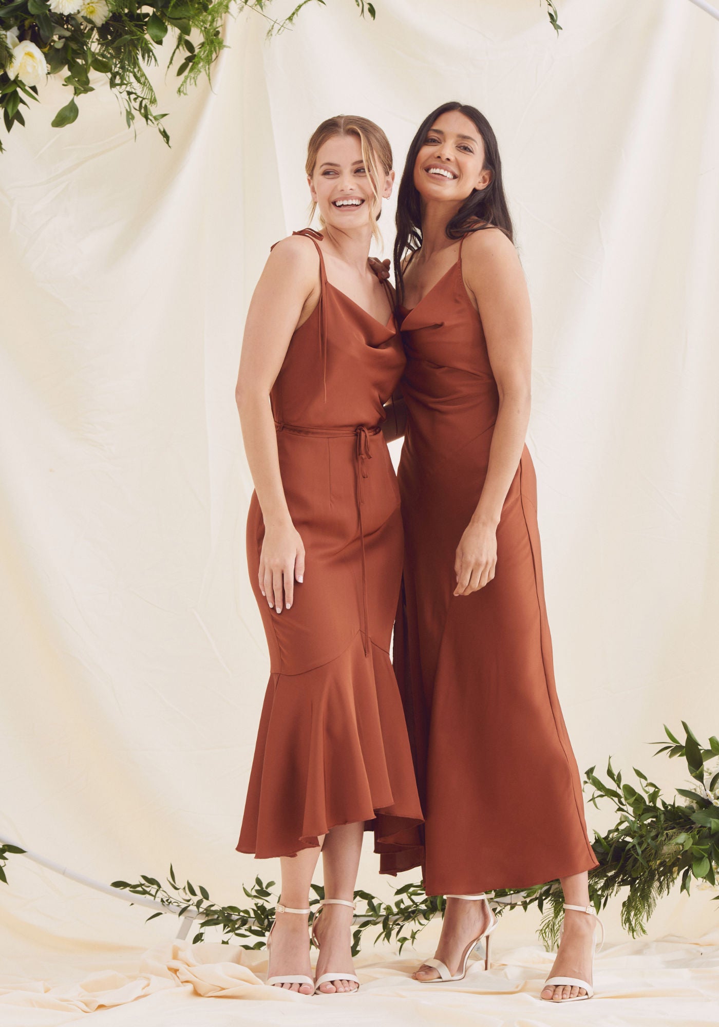 Rust burnt clearance orange bridesmaid dress