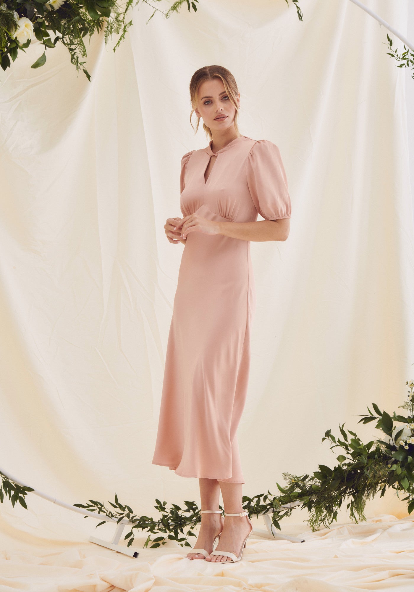 Blush slip clearance dress